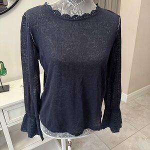 Generation Love Navy Lace Blouse